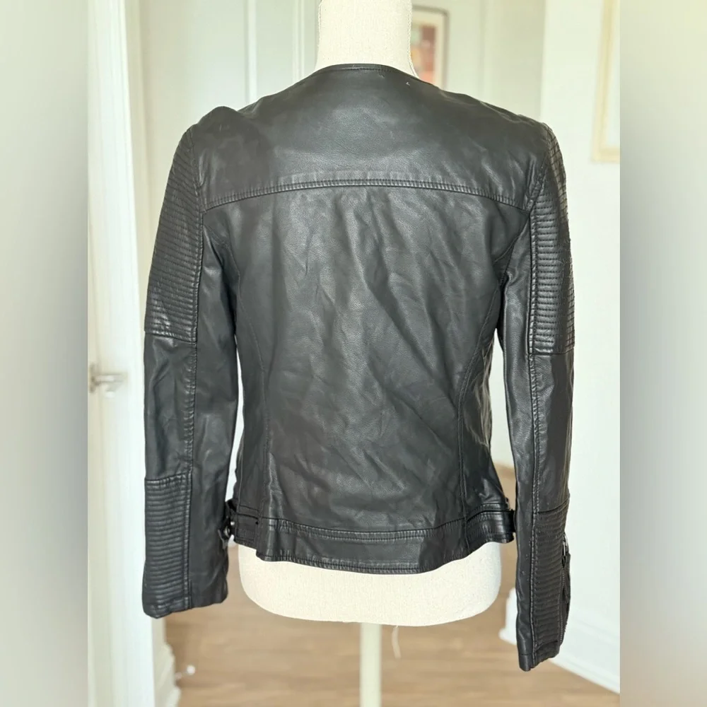 Topshop Faux Leather Moto Jacket - Picture 3 of 4